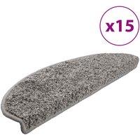 Vidaxl Carpet Stair Treads 15 Pcs Grey 65X21X4 Cm, Grey