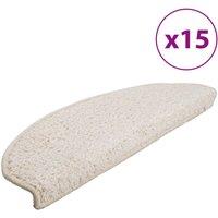 Vidaxl Carpet Stair Treads 15 Pcs White 65X21X4 Cm, White