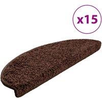 Vidaxl Carpet Stair Treads 15 Pcs Brown 65X21X4 Cm, Brown
