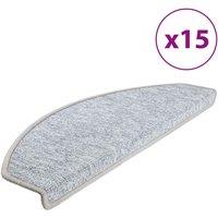 Vidaxl Carpet Stair Treads 15 Pcs Light Grey 65X24X4 Cm, Grey
