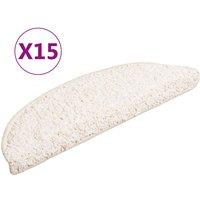 Vidaxl Carpet Stair Treads 15 Pcs White 56X17X3 Cm, White