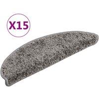 Vidaxl Carpet Stair Treads 15 Pcs Grey 56X17X3 Cm, Grey