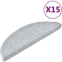 Vidaxl Carpet Stair Treads 15 Pcs Light Grey 56X17X3 Cm, Grey