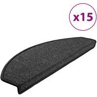 Vidaxl Carpet Stair Treads 15 Pcs Anthracite 65X24X4 Cm, Grey