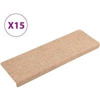 Vidaxl Stair Mats 15 Pcs Needle Punch 65X21X4 Cm Brown, Brown