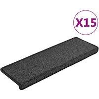 Vidaxl Carpet Stair Treads 15 Pcs 65X21X4 Cm Anthracite, Grey