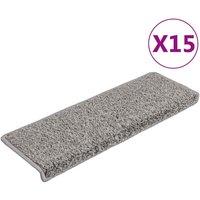 Vidaxl Carpet Stair Treads 15 Pcs 65X21X4 Cm Grey, Grey