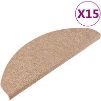 Vidaxl Stair Mats Self-adhesive 15 Pcs 65X22.5X3.5 Cm Beige, Cream