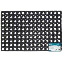 Jvl Rondo Rubber Ring Scraper Doormat 40X60Cm Set Of 2, Black
