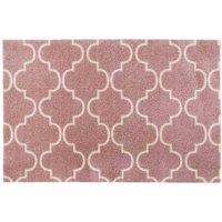 Jvl Mega Machine Washable Doormat And Runner Rose Lattice, Pink