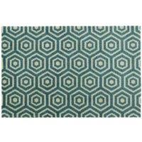 Jvl Mega Machine Washable Doormat And Runner Geo Hex, Green
