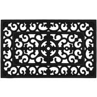 Jvl Lexi Rubber Scraper Doormat And Runner, Black