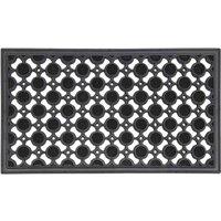 Jvl Elipses Circles Rubber Doormat 40X70Cm Set Of 2, Black
