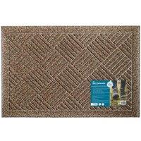 Jvl Dirt Defender Doormat 40X60Cm Beige Squares Set Of 2, Brown