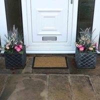 Jvl Rubber Backed Tuffscrape Coir Entrance Doormat 40X60Cm Lines, Brown