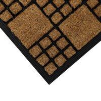 Jvl Comfort Rubber Backed Coir Tuffscrape Scraper Doormat 40X60Cm Chequered, Brown