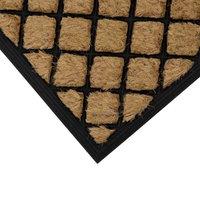 Jvl Comfort Rubber Backed Coir Tuffscrape Scraper Doormat 40X60Cm Diamond Grid, Brown