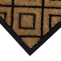 Jvl Comfort Rubber Backed Coir Tuffscrape Scraper Doormat 40X60Cm Diamonds, Brown