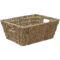 Jvl Large Hand Woven Seagrass Rectangular Storage Baskets 14L Set Of 2, Brown