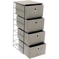 Jvl Silva 4 Drawer Wide Fabric Storage Tower Grey, Grey