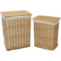 Jvl Handwoven Acacia Rectangular Willow Baskets Honey Finish