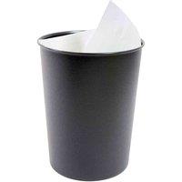 Jvl Quality Vibrance Black Lightweight Plastic Waste Paper Basket Bin Set Of 2, Black