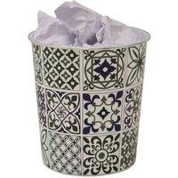 Jvl Mosaic Navy Waste Paper Bin 27X25Cm, Multi