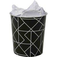 Jvl Linear Black Waste Paper Bin 27X25Cm Set Of 2, Black