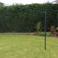 Jvl Clothes Pole Post With Washing Line And Ground Socket Dark Grey Teal 2.4M Pack Of 2, Grey