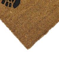 Jvl Rubber Embossed Pvc Backed Coir Doormat 40X60Cm Foot Prints, Brown