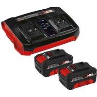 Einhell 2X 4.0Ah Battery And Charger Starter Kit With Twincharger, Red