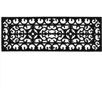 Jvl Lexi Rubber Step Doormat 25X75Cm Set Of 2, Black