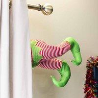 Luville Collectables Elf Kicking Legs Christmas Tree Decoration, Red