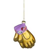 House of Seasons Gardening Glove Glass Decoration, Purple