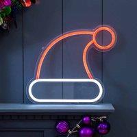 Luca Lighting Neon Santa's Hat Light Hanging Wall Christmas Decoration, Red