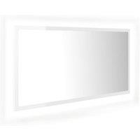 vidaXL LED Bathroom Mirror High Gloss White 90x8.5x37 cm Acrylic, White
