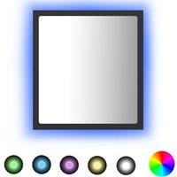 vidaXL LED Bathroom Mirror Grey 40x8.5x37 cm Acrylic, Grey