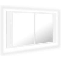 vidaXL LED Bathroom Mirror Cabinet White 80x12x45 cm Acrylic, White