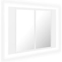 vidaXL LED Bathroom Mirror Cabinet White 60x12x45 cm Acrylic, White
