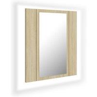 vidaXL LED Bathroom Mirror Cabinet Sonoma Oak 40x12x45 cm Acrylic, Brown