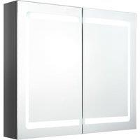 vidaXL LED Bathroom Mirror Cabinet Shining Grey 80x12x68 cm, Grey