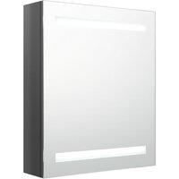 vidaXL LED Bathroom Mirror Cabinet Shining Grey 50x14x60 cm, Grey