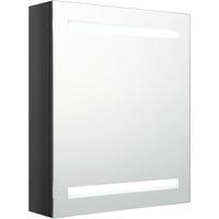 vidaXL LED Bathroom Mirror Cabinet Shining Black 50x14x60 cm, Black