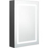 vidaXL LED Bathroom Mirror Cabinet Grey 50x13x70 cm, Grey