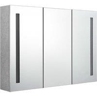 vidaXL LED Bathroom Mirror Cabinet Concrete Grey 89x14x62 cm, Grey