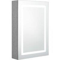 vidaXL LED Bathroom Mirror Cabinet Concrete Grey 50x13x70 cm, Grey