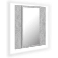 vidaXL LED Bathroom Mirror Cabinet Concrete Grey 40x12x45 cm Acrylic, Grey
