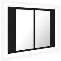 vidaXL LED Bathroom Mirror Cabinet Black 60x12x45 cm Acrylic, Black