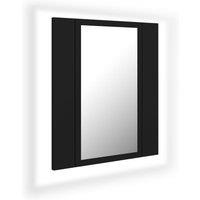 vidaXL LED Bathroom Mirror Cabinet Black 40x12x45 cm Acrylic, Black