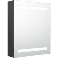 vidaXL LED Bathroom Mirror Cabinet Anthracite 50x14x60 cm